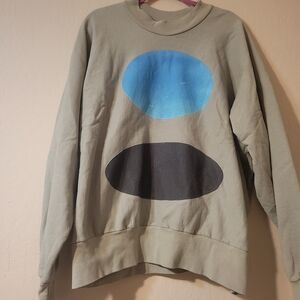 Yeezy Sweatshirt in Olive with Blue and Black Accents